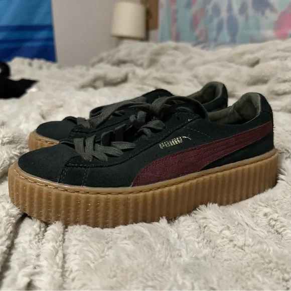 Platform Sneakers Puma Fenty Maroon Fenty Creepers Maroon Clearance